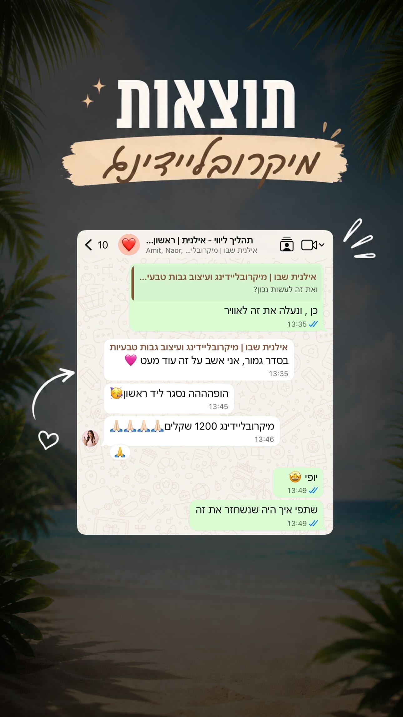 מיקרובליידינג, מתוך תהליך הליווי